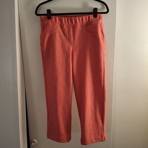 Kim Rogers Women's Textured Coral Cropped Pants